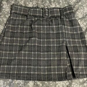 Plaid Black and White Women's Skirt